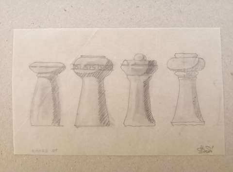 Marjan Šorli, Skice stebričkov, 1936−1940