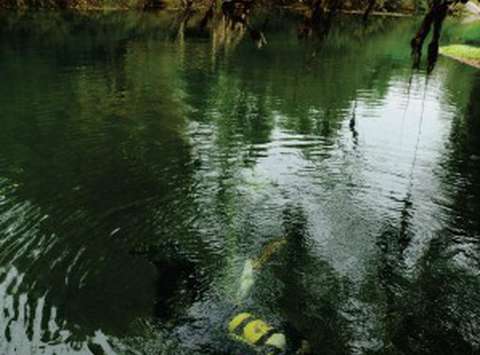 Underwater research in the bed of the Ljubljanica