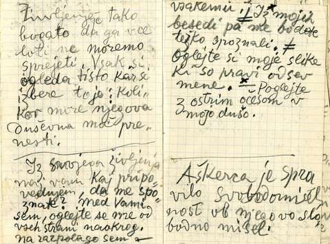 Strani iz Jakopičevih dnevnikov, ki jih je pisal od leta 1930 do smrti