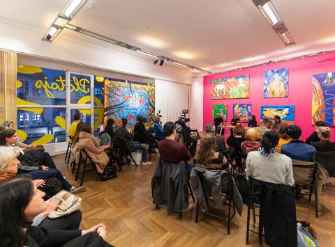 Pogovor o sodobni umetnosti: Silvester Plotajs Sicoe,  Katarina Hergouth, Marko Košan, Božidar Zrinski in Sarival Sosič.