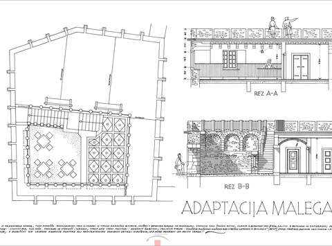Vlasto Kopač, Načrt prenove Malega gradu nad Kamnikom, 1954