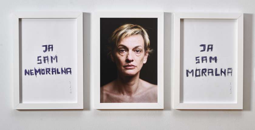 I Spoke with Hannah Arendt about the Philosophy of Morality, mešana tehnika (triptih), 2017