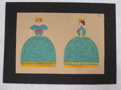 Dušana Šantel, osnutek za igračo, tempera na papirju, po l. 1932; darilo gospe Jasne Šantel v zbirko Mestnega muzeja Ljubljana