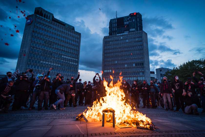 Petkov protest: Za 1. maj podkurimo fašizmu, Ljubljana, 30. 4. 2021