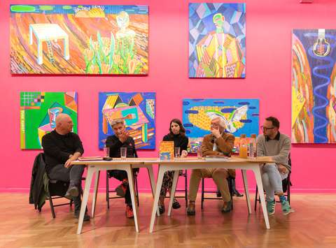 Pogovor o sodobni umetnosti: Silvester Plotajs Sicoe,  Katarina Hergouth, Marko Košan, Božidar Zrinski in Sarival Sosič.