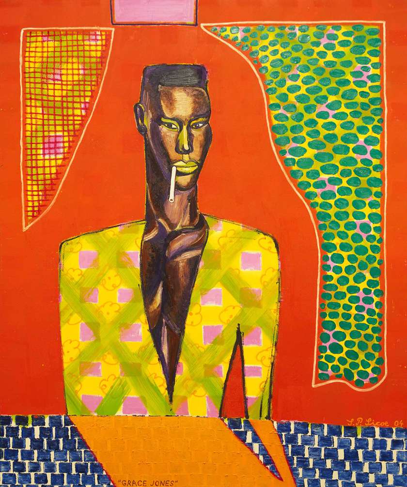 Grace Jones, 2004, olje na platnu,180 × 150 cm.