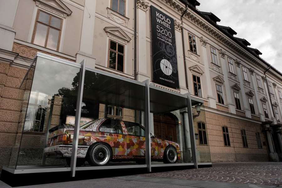 BMW Art Car in front of the City Museum of Ljubljana