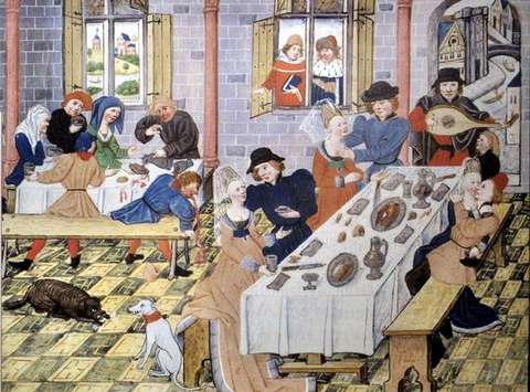 Gostija v taverni, 1455
