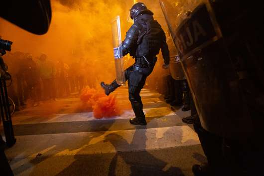 Last guided tour of the Slovenian protest photography exhibition Our Claim