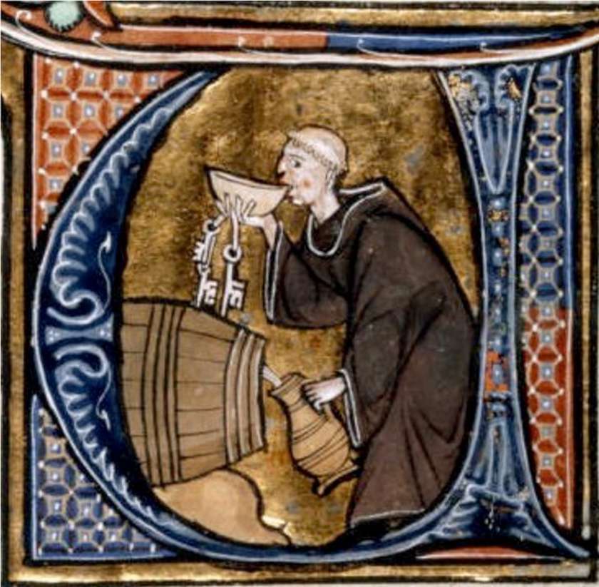 Menih preizkuša vino (13. stoletje)