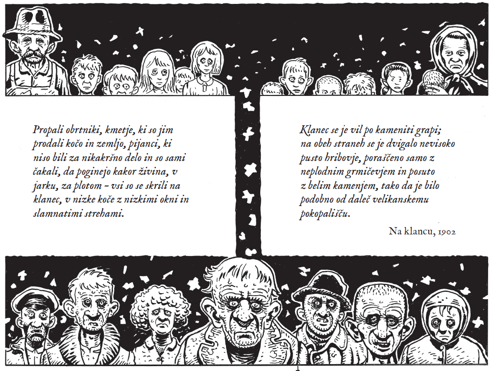 Izsek iz stripa 'Ivan Cankar: podobe iz življenja'